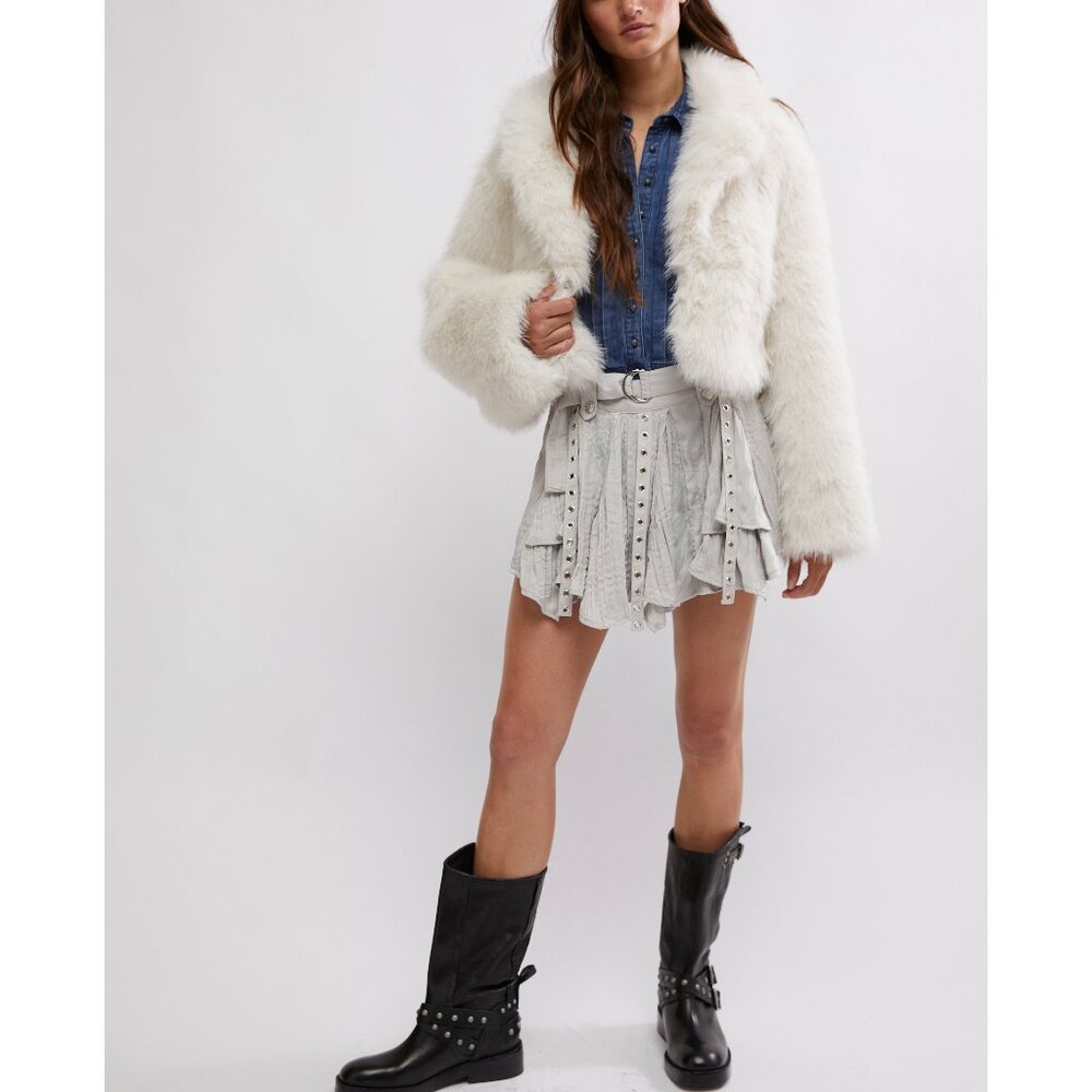 Free People Gray Mini Skirt - Picture 2 of 6